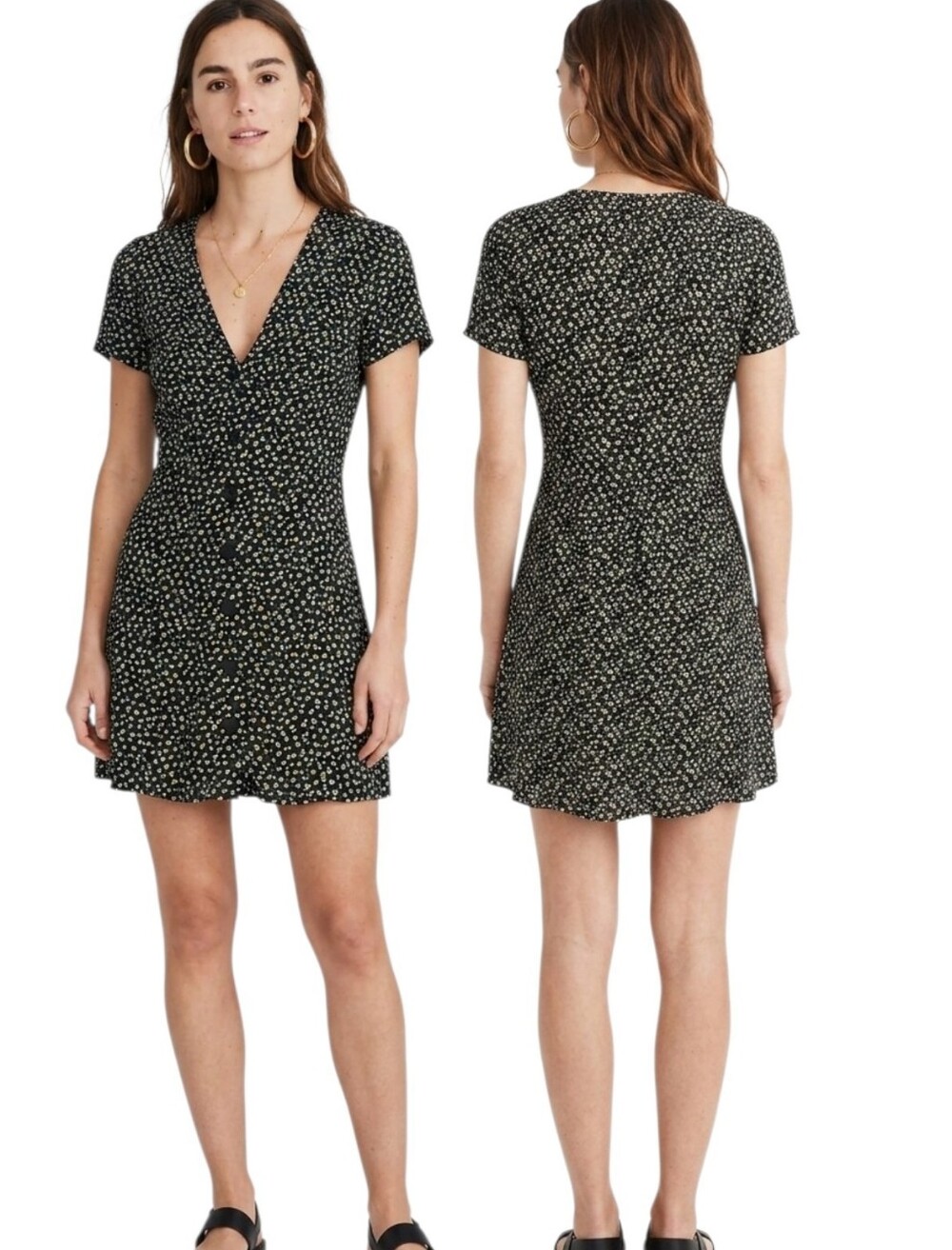 MADEWELL Playground Posies Asymmetrical Button Down Dress - 14